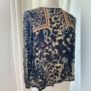 Anthropology Blank Leopard Print Women's Top